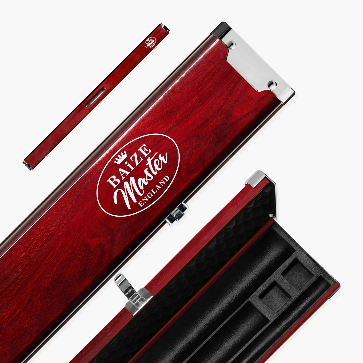Baize Master Prestige 1 Piece 3 Slot Luxury Metal Cue Case - Holds 2 x 1 Piece Cues