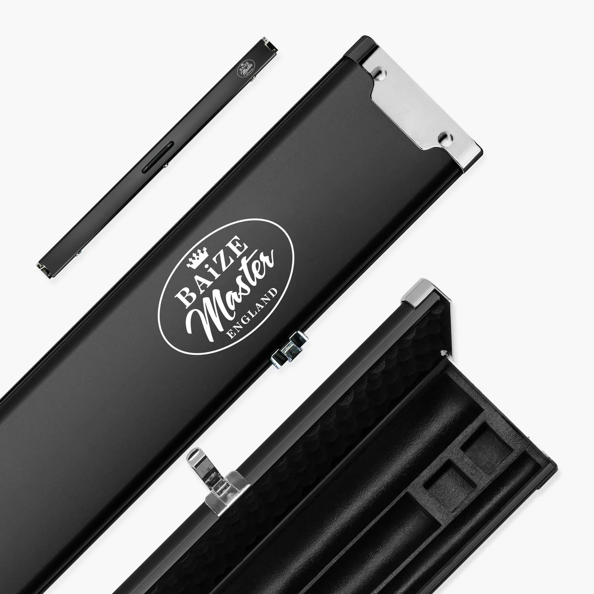 Baize Master Prestige 1 Piece 3 Slot Luxury Metal Cue Case - Holds 2 x 1 Piece Cues