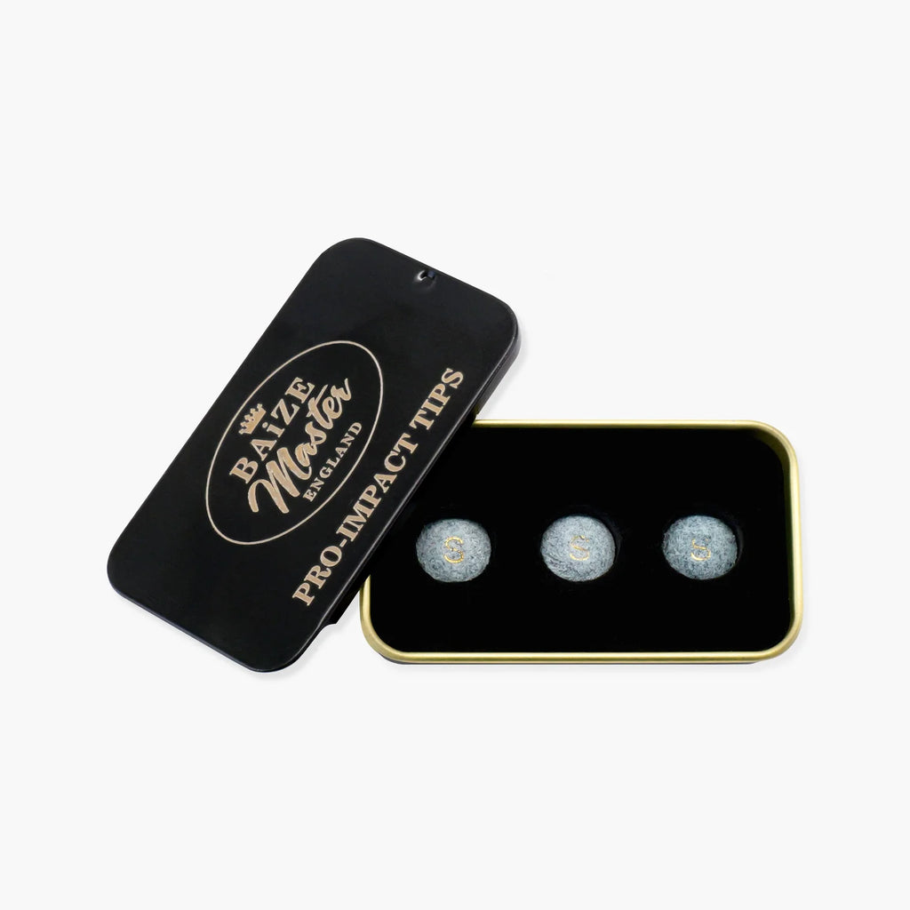 Baize Master PRO-IMPACT Professional 10mm Leather Backed Pressed Tip - Retail Pack