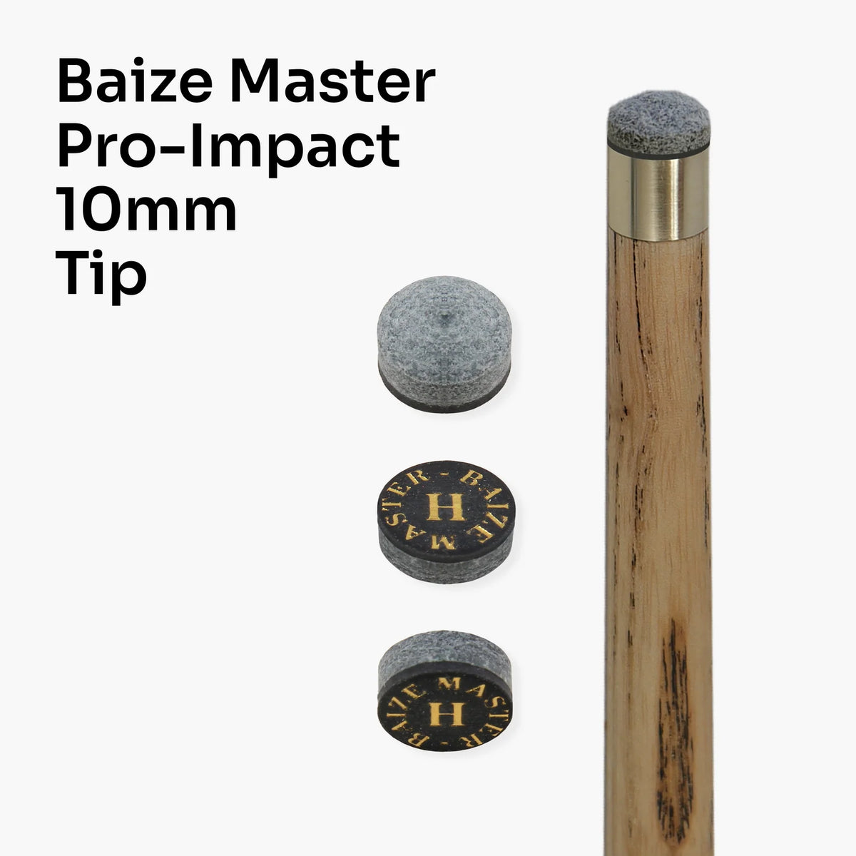 Baize Master PRO-IMPACT Professional 10mm Leather Backed Pressed Tip - Retail Pack