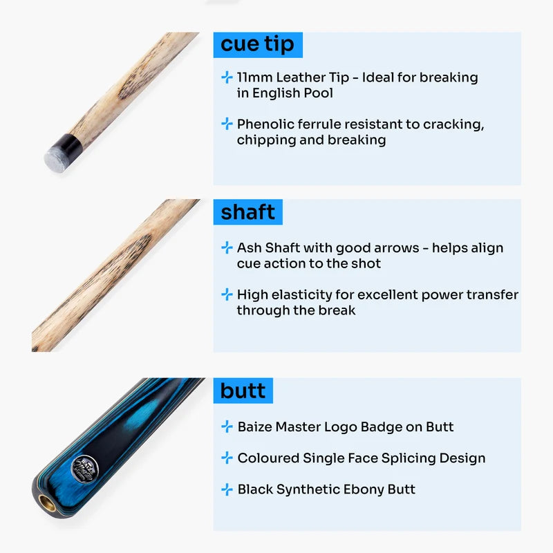 Baize Master Crusher 57 Inch English Pool Break Cue with 11mm Tip