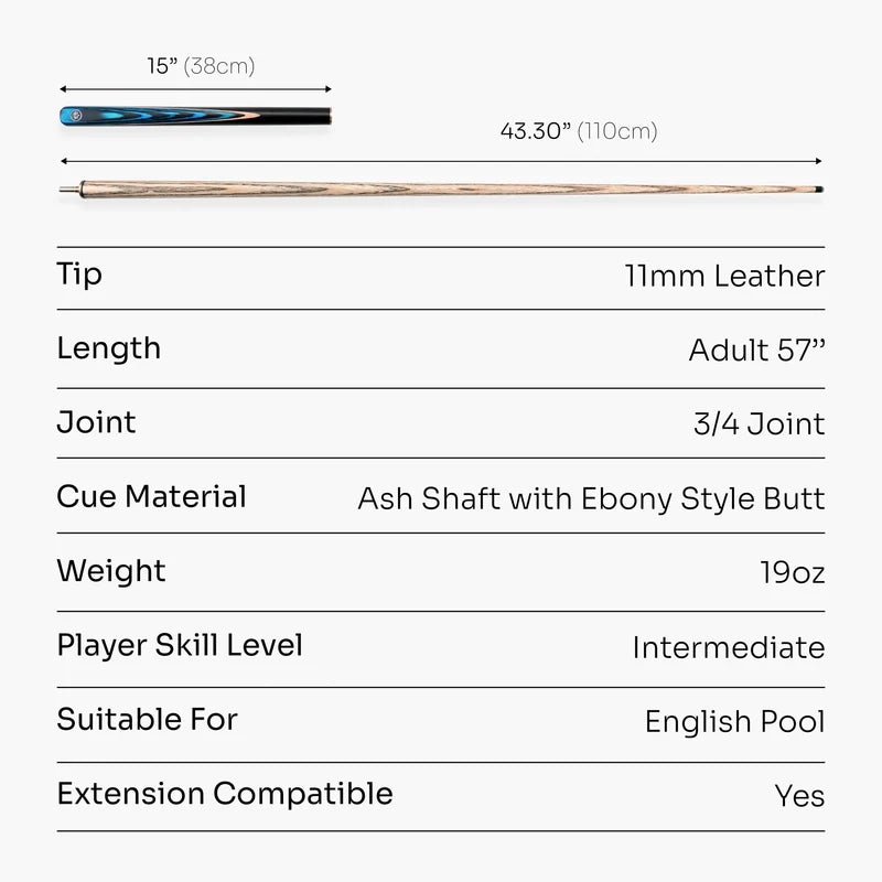 Baize Master Crusher 57 Inch English Pool Break Cue with 11mm Tip
