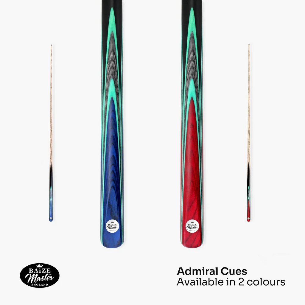 Baize Master Admiral 1 Piece English Pool Cue with 8.5mm Blue Pressed Tip