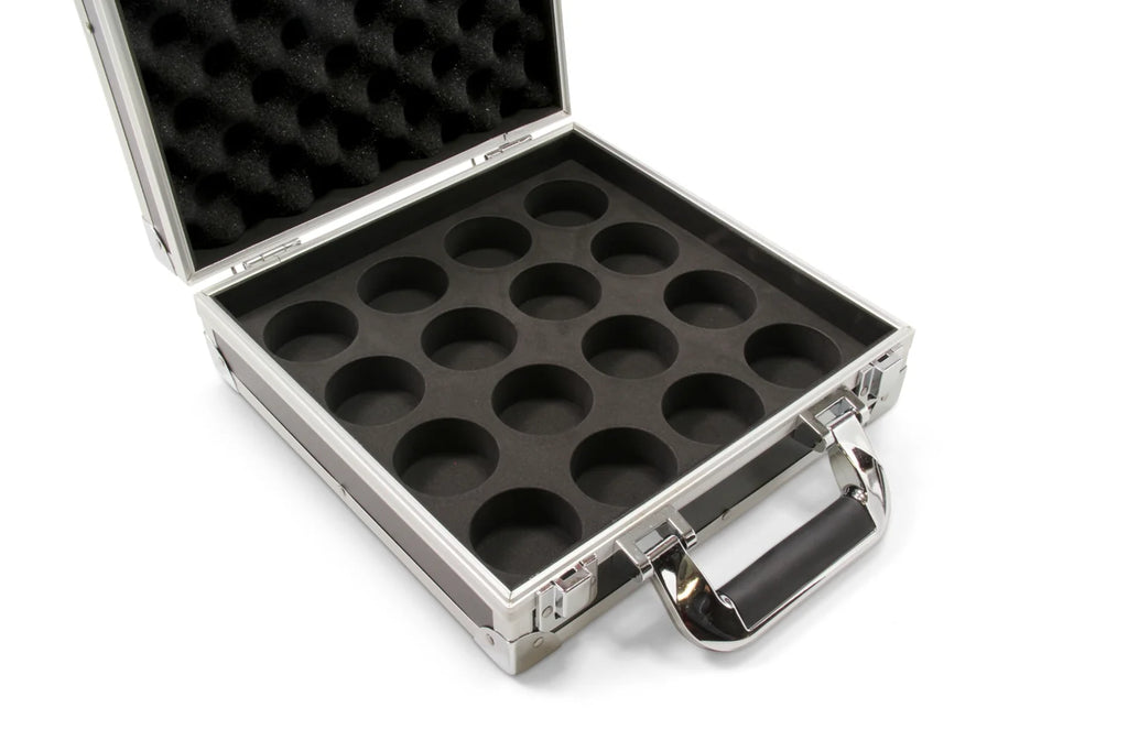 Silver Aluminium Flight Pool Ball Carry Case - Holds 16 Balls