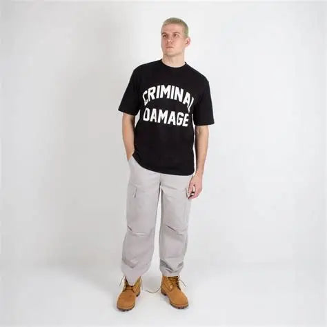 Criminal Damage 91 Black Graphic T-Shirt Mens