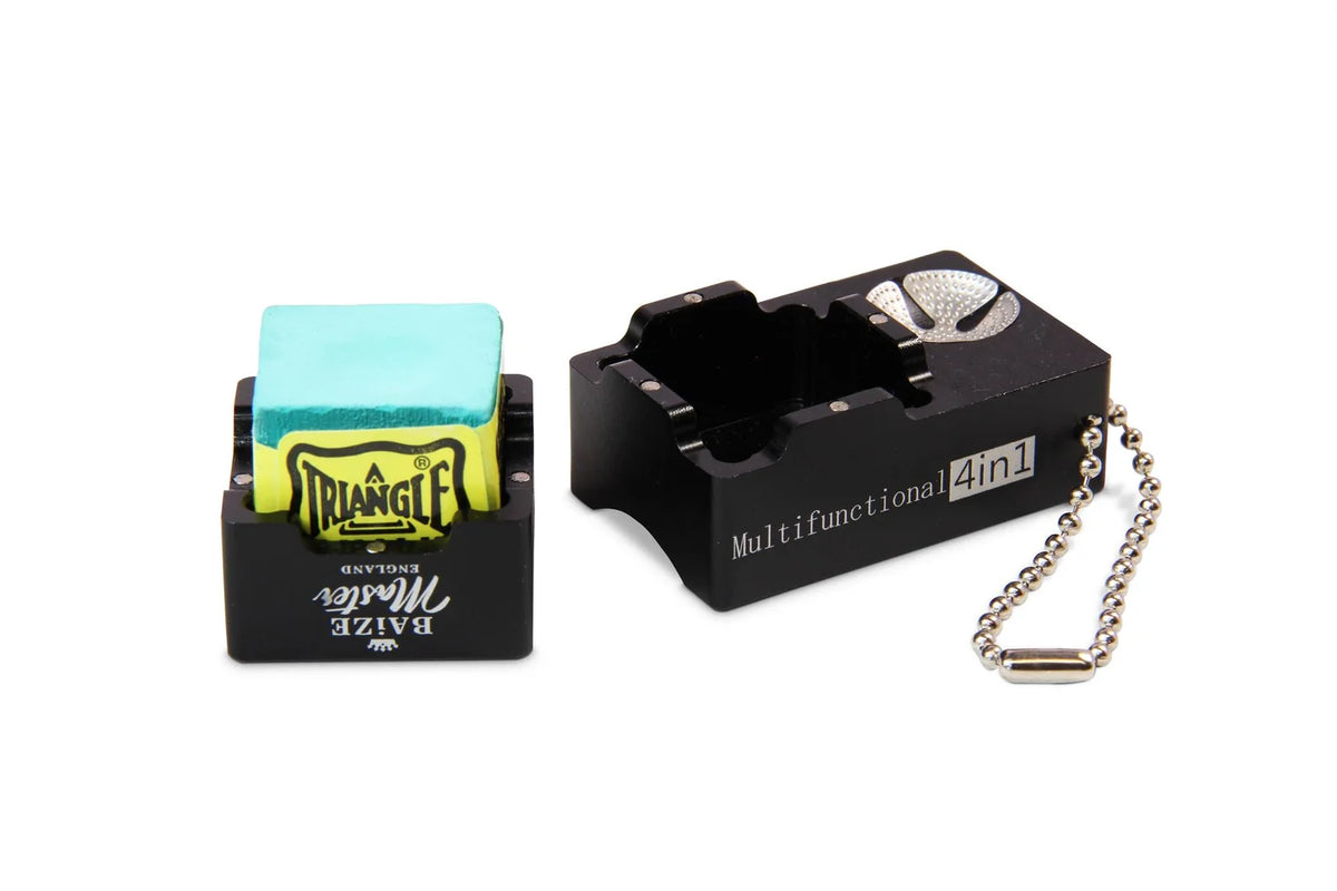 Baize Master Black 4 in 1 Metal Chalk Box & Tip Tool