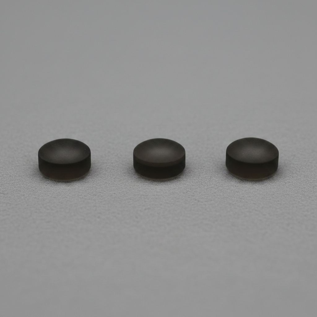 Black crystal tips on grey baize