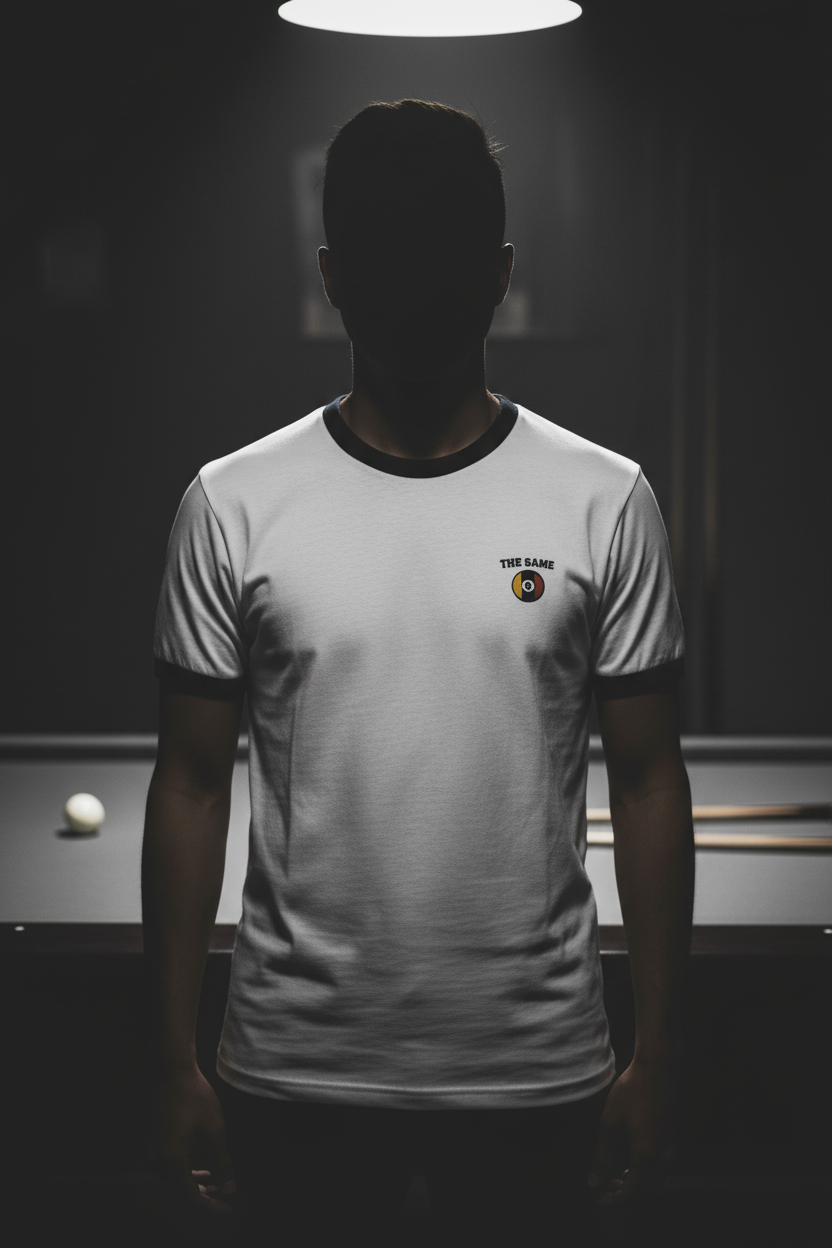 Black Trim Ringer Tee - Pool Hall