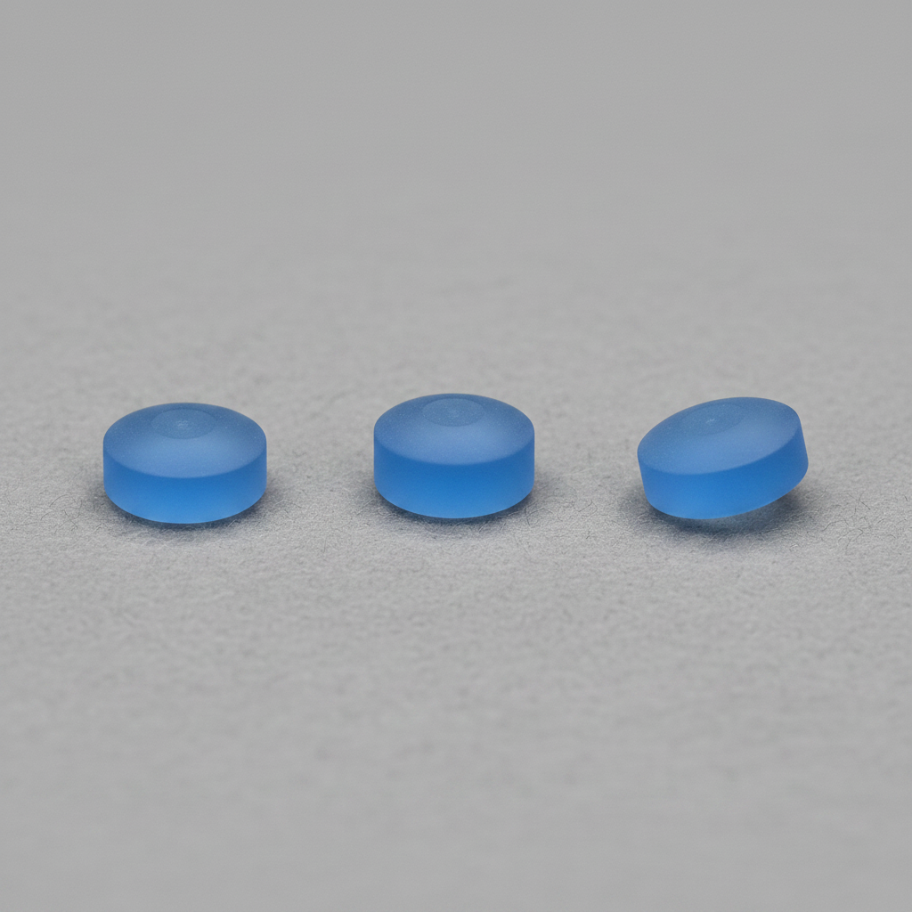 Blue crystal tips on grey baize