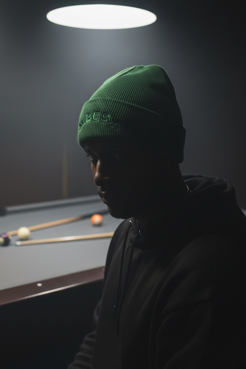 Bottle Green Beanie - Pool Hall