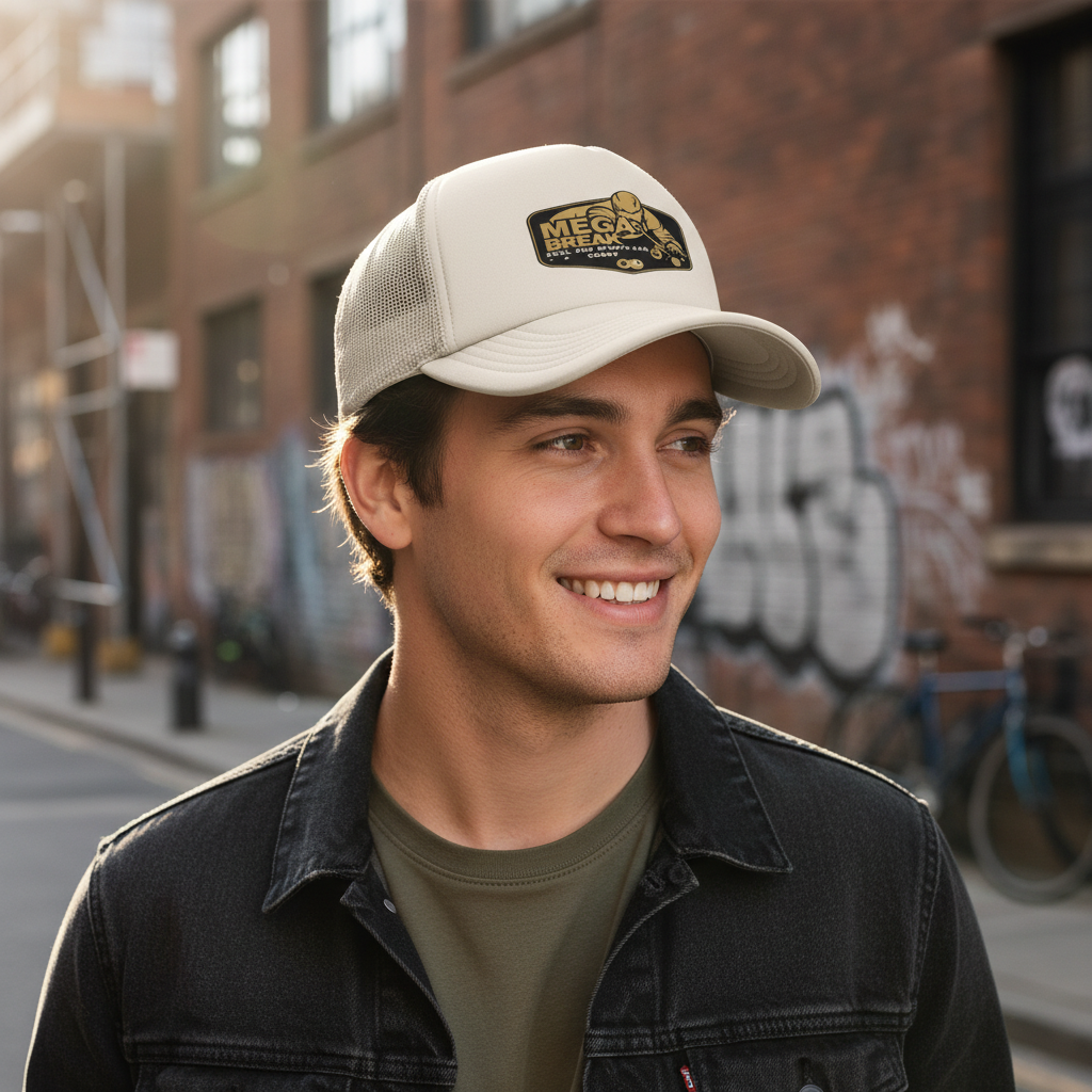 Cream Cap Modelled