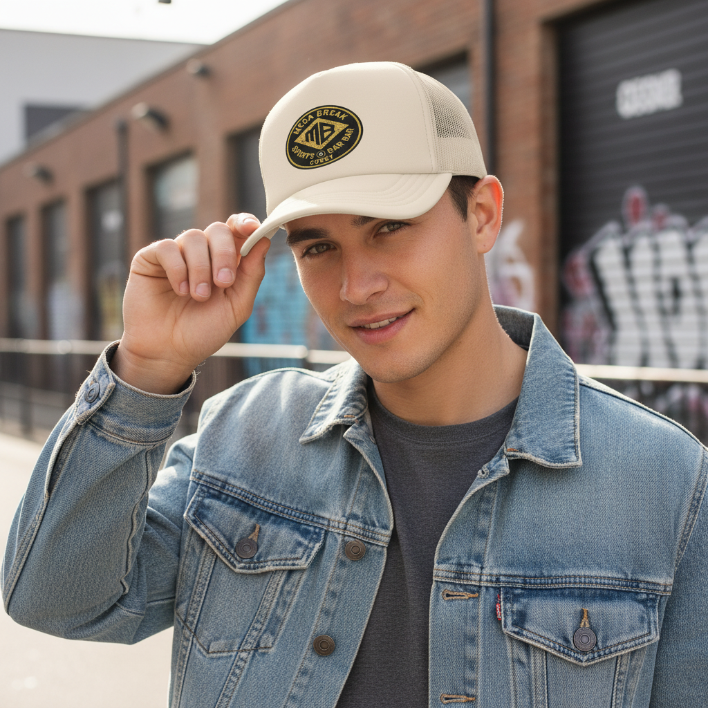 Cream Cap Modelled