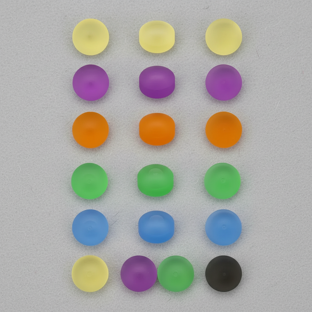 Crystal tips all colours on grey baize