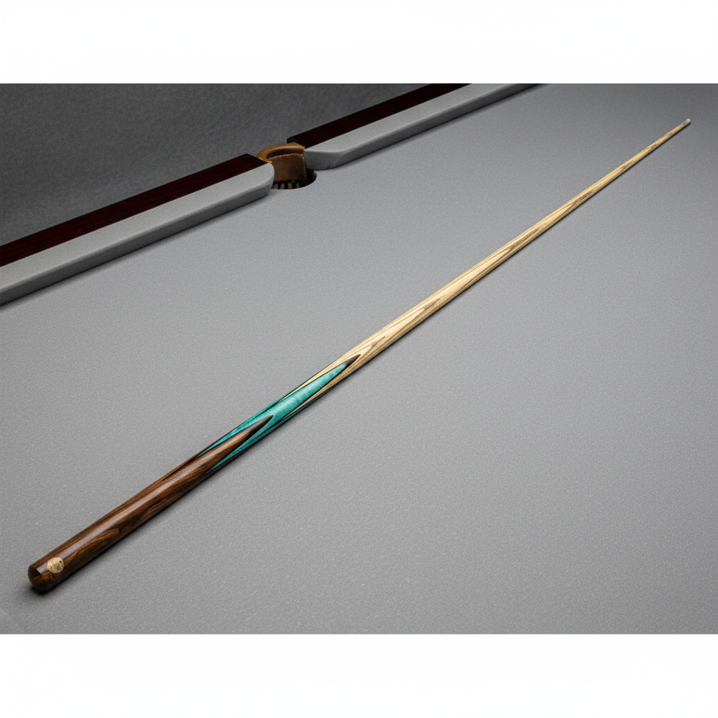 Cue on grey baize