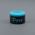 TAOM Blue Pyro chalk on grey pool table cloth