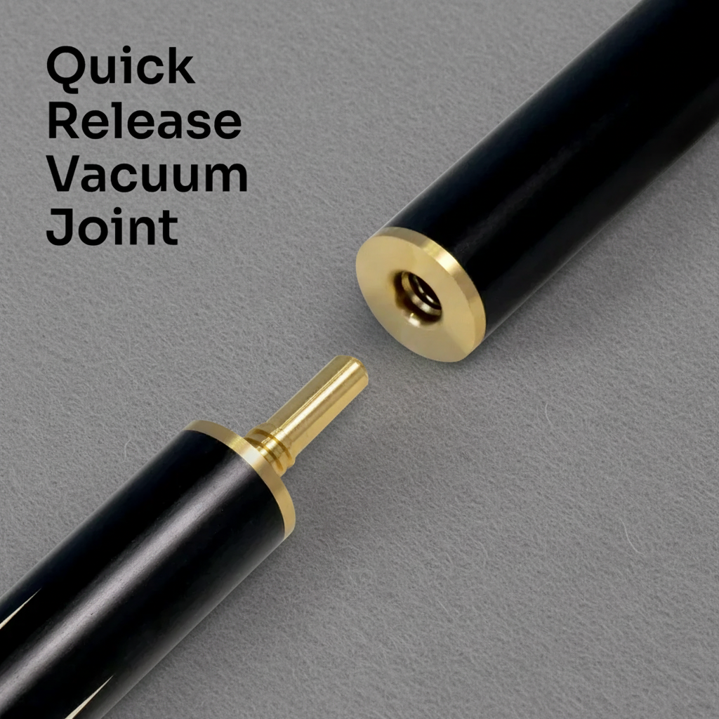 Quick release vacuum joint on grey pool cloth