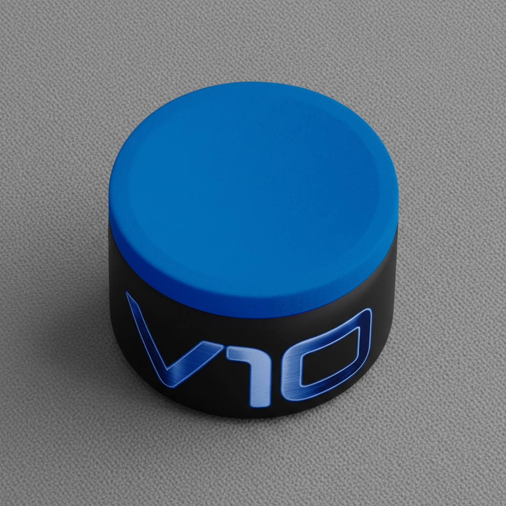 TAOM V10 Blue chalk on grey pool table cloth