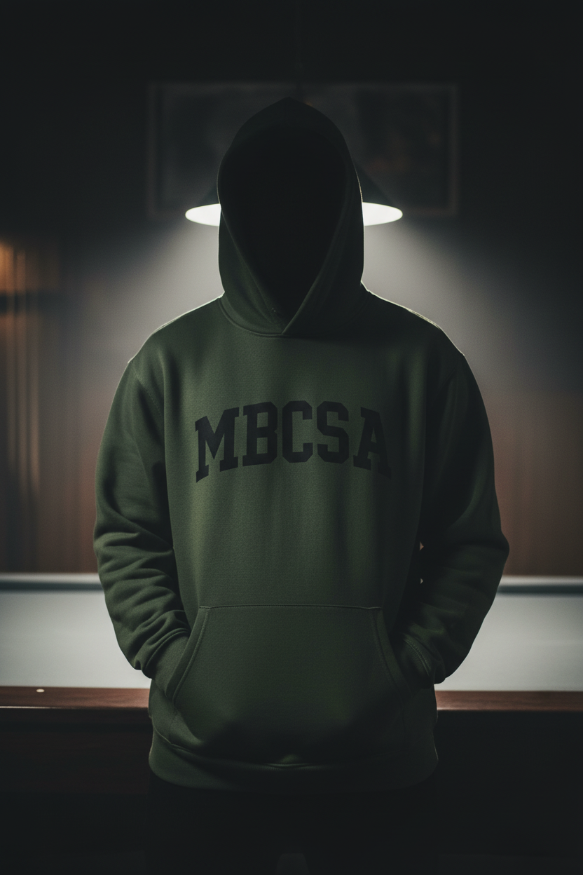 Olive Hoodie - Blacked Out Face