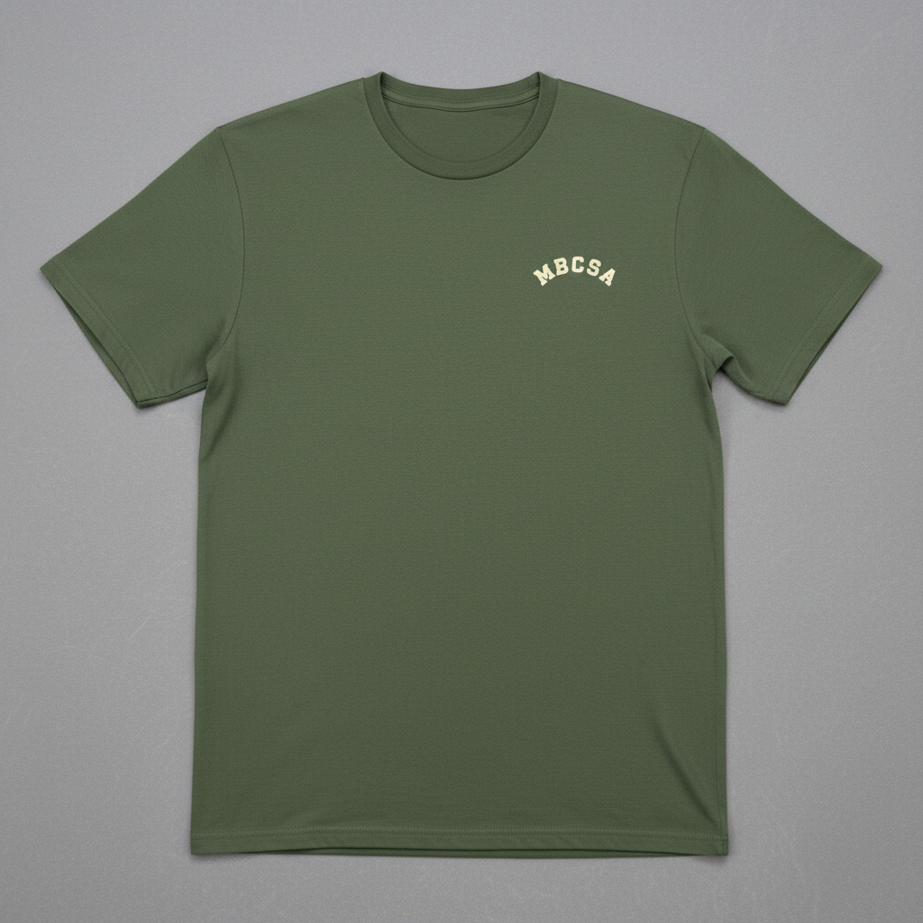 Olive Tee on Grey Baize