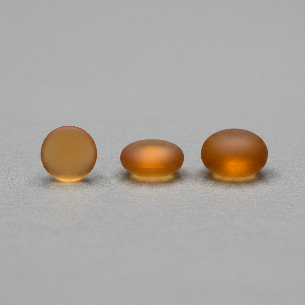 Orange crystal tips on grey baize