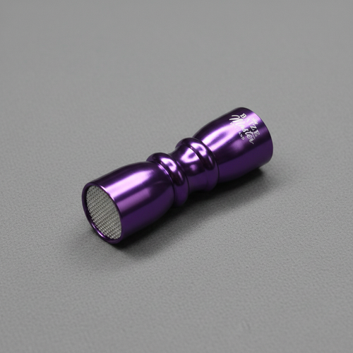 Purple tip tool on grey baize