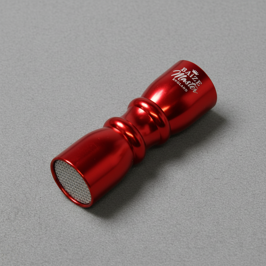 Red tip tool on grey baize