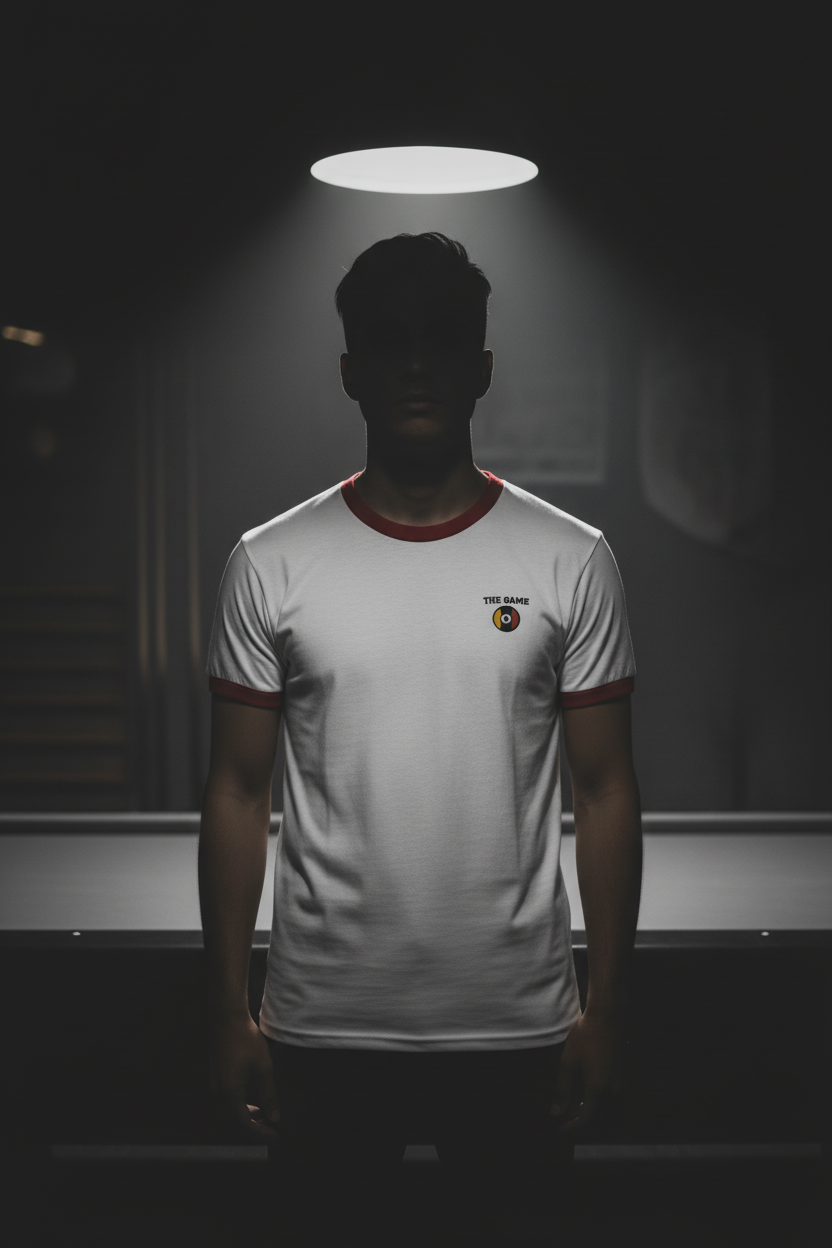 Red Trim Ringer Tee - Pool Hall
