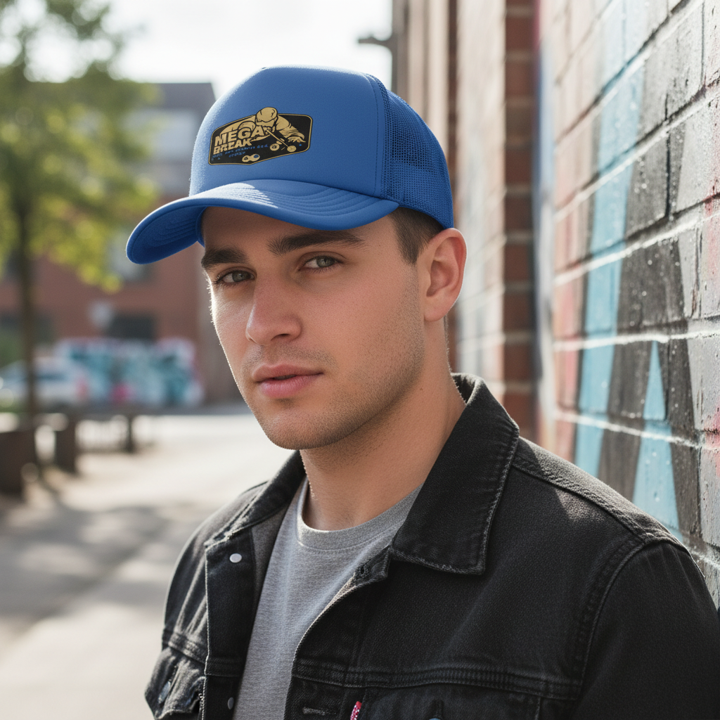 Royal Blue Cap Modelled
