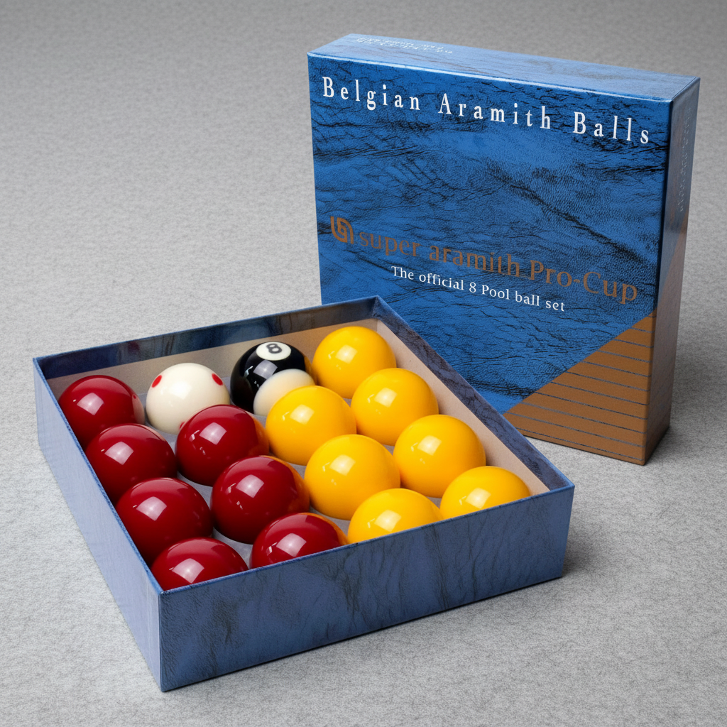 Super Aramith Pro-Cup on grey baize