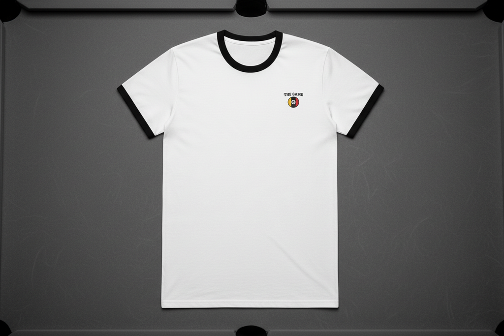 T-shirt on grey pool table cloth