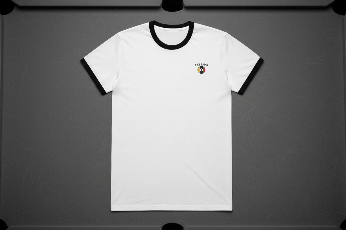T-shirt on grey pool table cloth